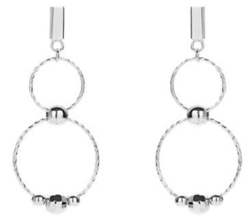 Orecchini da donna con doppio anello in argento sterling 925 placcato oro