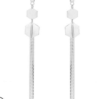 Orecchini da donna con nappa placcati oro in argento sterling 925 stile semplice