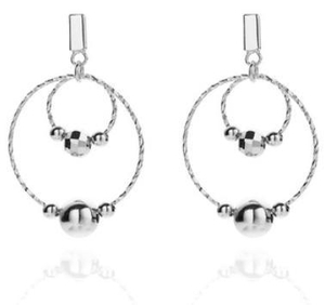 Orecchini carini in argento sterling 925 con perline tonde