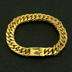 Hip Hop Rapper Prepotente Bracciale in oro cubano Bracciale Bracciale esagerato