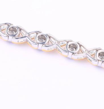 Bracciale in argento sterling con diamanti naturali gioielli gialli placcati in oro