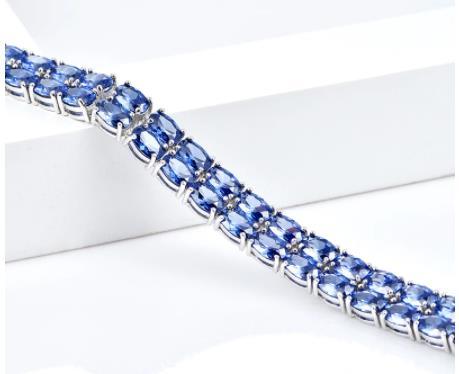 Bracciale con gioielli in argento sterling tanzanite Gioielli squisiti in stile di lusso