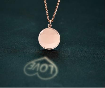 Collana con proiezione di tecnologia nera, regalo con catena a clavicola in argento