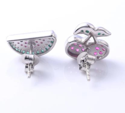 Lovely Fruit Earrings Orecchini con gemma placcata oro in argento sterling 925