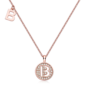 Serie alfabetica B Bella collana in oro rosa