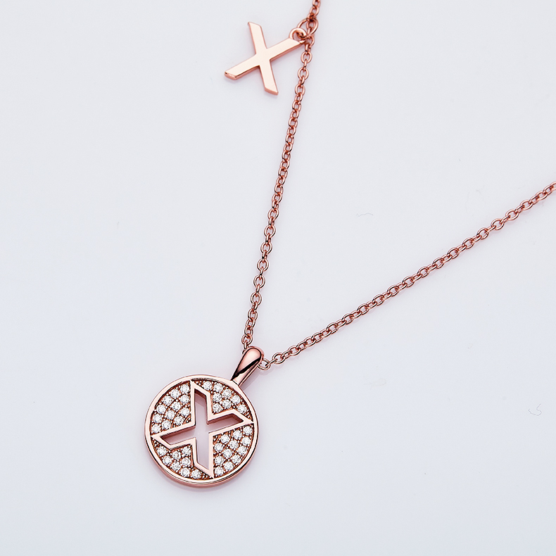 Serie alfabetica X Bella collana in oro rosa