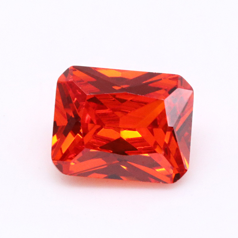 3A Cubic Zirconia Rettangolare Di Alta Qualità Rosso Brillante