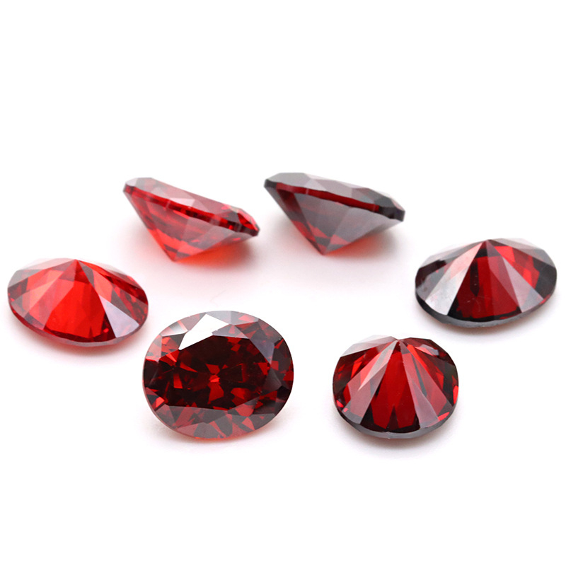 5A 3EX D VVS Cubic Zirconia ovale rosso scuro per gioielli