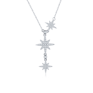 Collana Moissanite in platino 14K placcata in argento sterling 925 romantico invernale