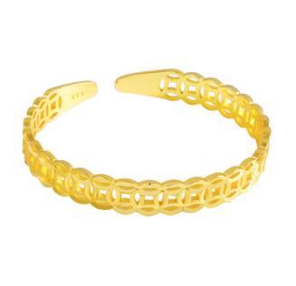 Bracciale con fibbia in vera moneta in ottone 24K