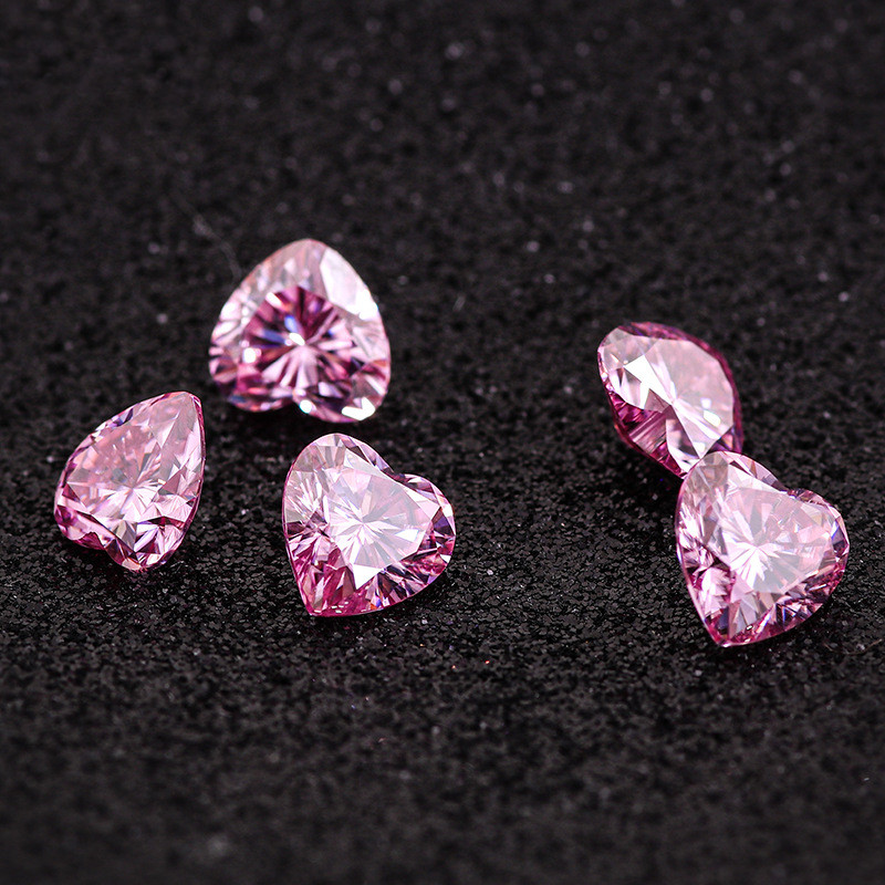 Moissanite sintetica con taglio a cuore rosa VVS da 5,0 mm Moissanite sintetica di alta qualità con prezzo di fabbrica