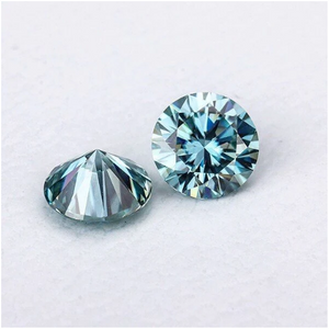 Moissanite blu a taglio brillante rotondo DEF di alta qualità da 7,0-8,0 mm per la creazione di gioielli