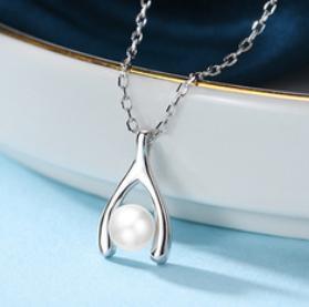 Collana in argento sterling Collana di perle dal temperamento semplice femminile