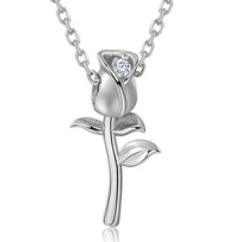 Nuova collana con rose da giardino Collana con clavicola in argento sterling S925 placcata oro