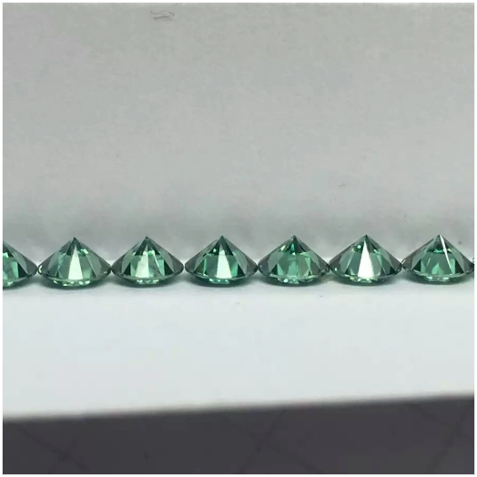 8,0-9,0 mm Moissanite verde DEF di alta qualità a taglio brillante rotondo per la creazione di gioielli