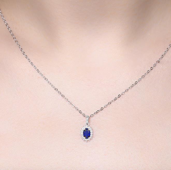 Ciondolo in argento sterling blu Regalo di Natale Ciondolo di fidanzamento di nozze