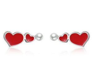 Orecchini Red Love Orecchini personalizzati in argento sterling 925 placcati in oro