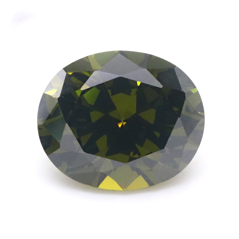 VVS Verde Oliva 5A Ovale 3EX Cubic Zirconia