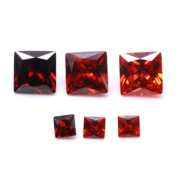 Commercio all'ingrosso della fabbrica 3EX Red VVS Princess Cubic Zirconia