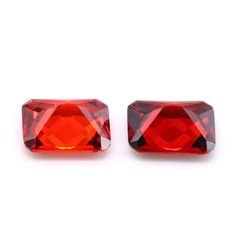 3A Cubic Zirconia Rettangolare Di Alta Qualità Rosso Scuro