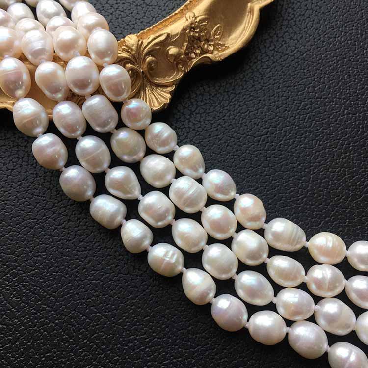 Collana lunga di perle d'acqua dolce alla moda, catena maglione di perle, buona in autunno e inverno