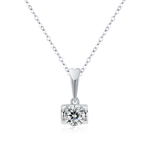 Collana personalizzata in argento sterling 925 placcato oro bianco 14k VVS Moissanite