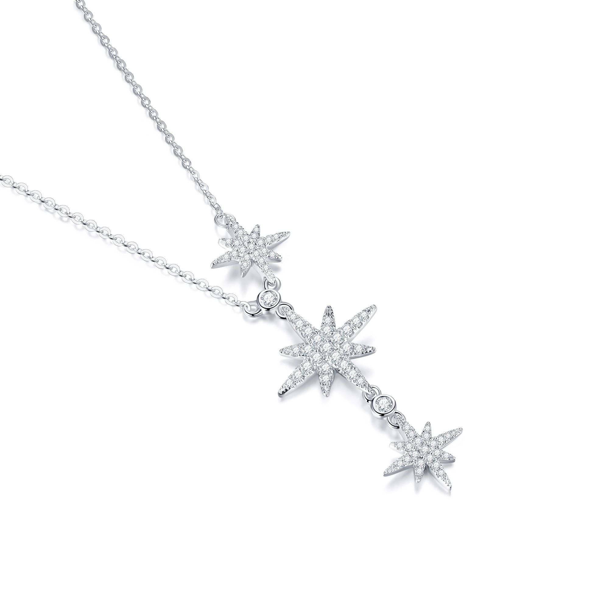 Collana Moissanite in platino 14K placcata in argento sterling 925 romantico invernale