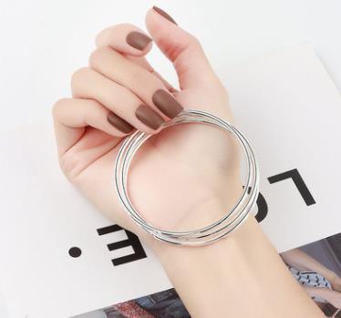 Tre bracciali combinati da donna in argento massiccio intarsiato braccialetto gioielli giovani