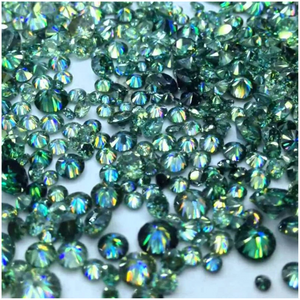 8,0-9,0 mm Moissanite verde DEF di alta qualità a taglio brillante rotondo per la creazione di gioielli