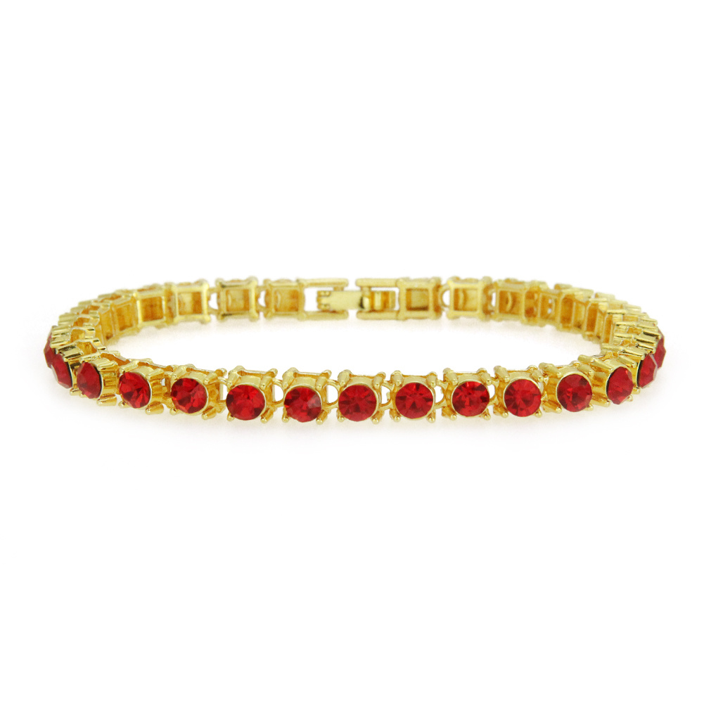 Bracciale tennis da uomo e da donna con catena rossa 5A CZ con diamanti e gioielli di moda