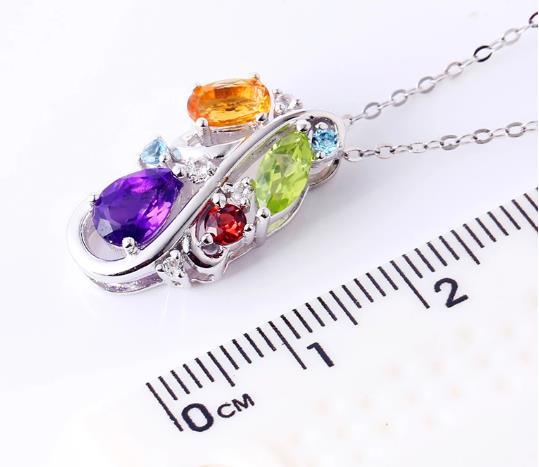 Gioielli con pendenti in argento sterling 925 Pietra colorata