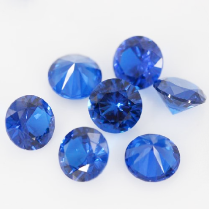 Moissanite blu taglio brillante rotondo DEF di alta qualità da 11,0-12,0 mm per la creazione di gioielli