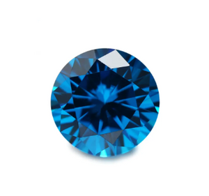 Moissanite blu taglio brillante rotondo DEF di alta qualità da 9,0-10,0 mm per la creazione di gioielli