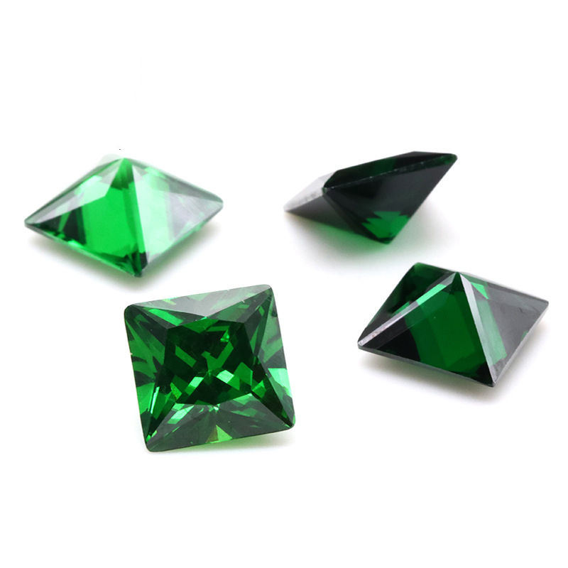 Commercio all'ingrosso di fabbrica 3EX Green VVS Princess Cubic Zirconia