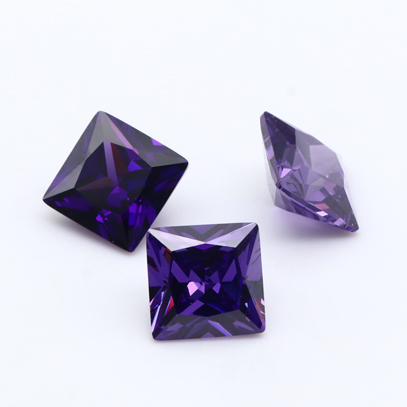 Commercio all'ingrosso della fabbrica 3EX Purple VVS Princess Cubic Zirconia