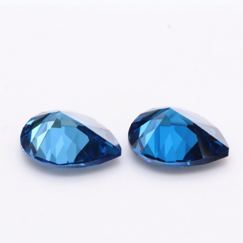 3EX D VVS Cubic Zirconia Blu Scuro Taglio Pera