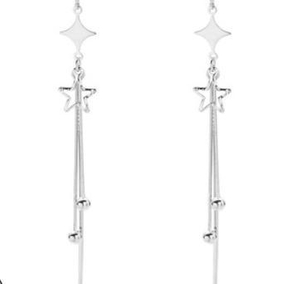 Orecchini a farfalla con nappa in argento sterling 925 placcati oro