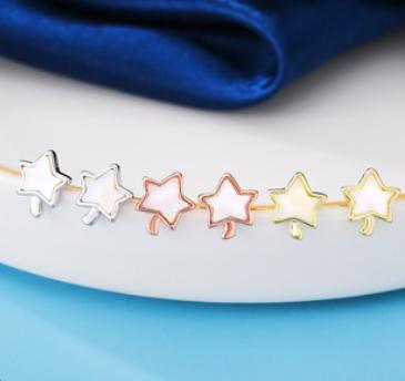 Orecchini da donna semplici Little Star in argento sterling 925 placcato oro