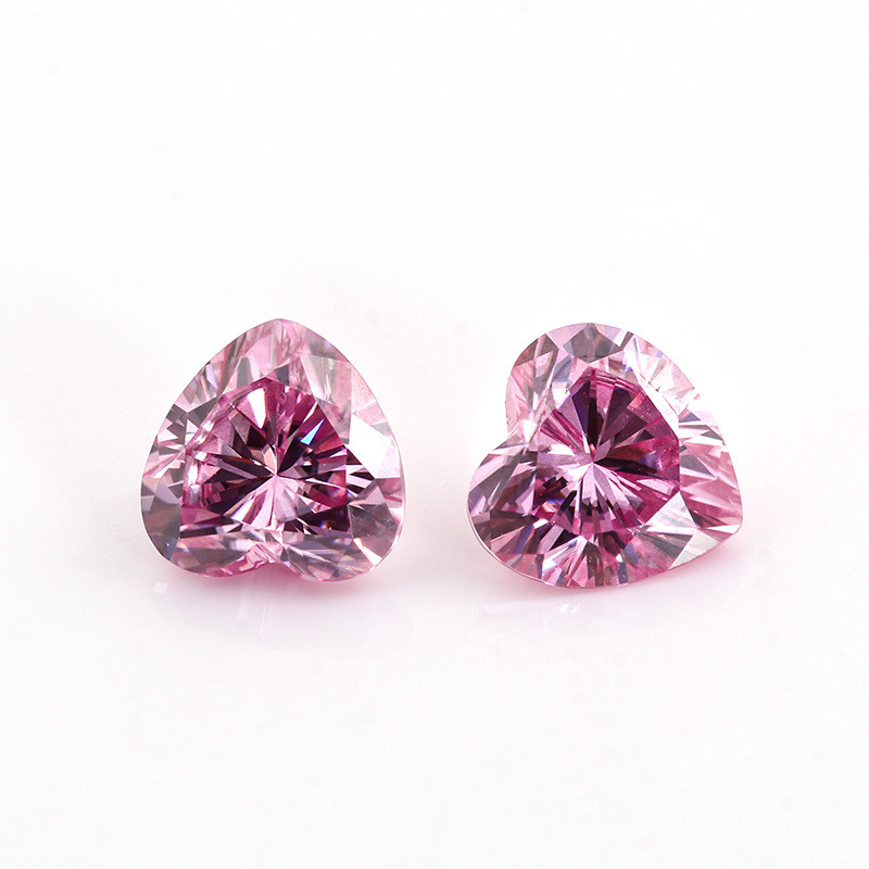 Moissanite sintetica con taglio a cuore rosa VVS da 3,0 mm Moissanite sintetica di alta qualità con prezzo di fabbrica