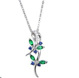 S925 gioielli in argento sterling che nutrono smeraldo collana pendente smeraldo regalo