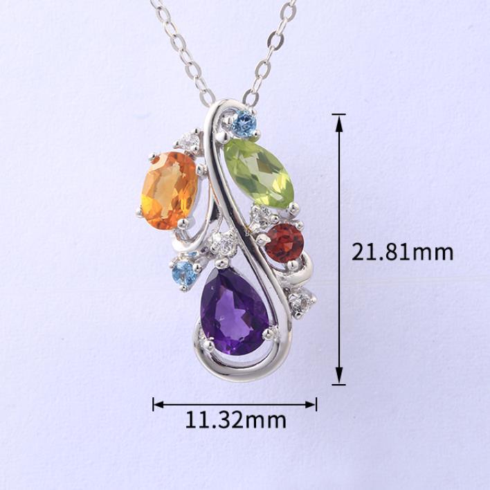 Gioielli con pendenti in argento sterling 925 Pietra colorata