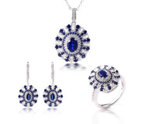 Charm Sapphire Collana con ciondolo in argento sterling 925 con zaffiro taglio ovale