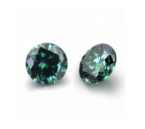 13.0-14.0mm Moissanite verde alta qualità DEF taglio brillante rotondo per la creazione di gioielli