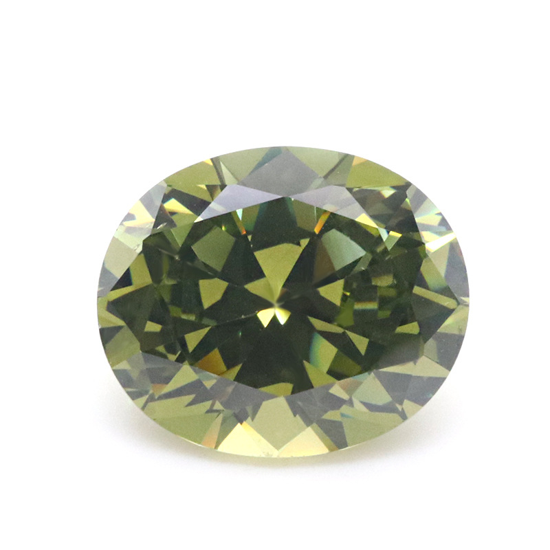 VVS Verde Oliva 5A Ovale 3EX Cubic Zirconia