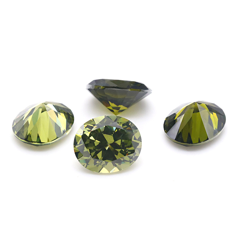 VVS Verde Oliva 5A Ovale 3EX Cubic Zirconia