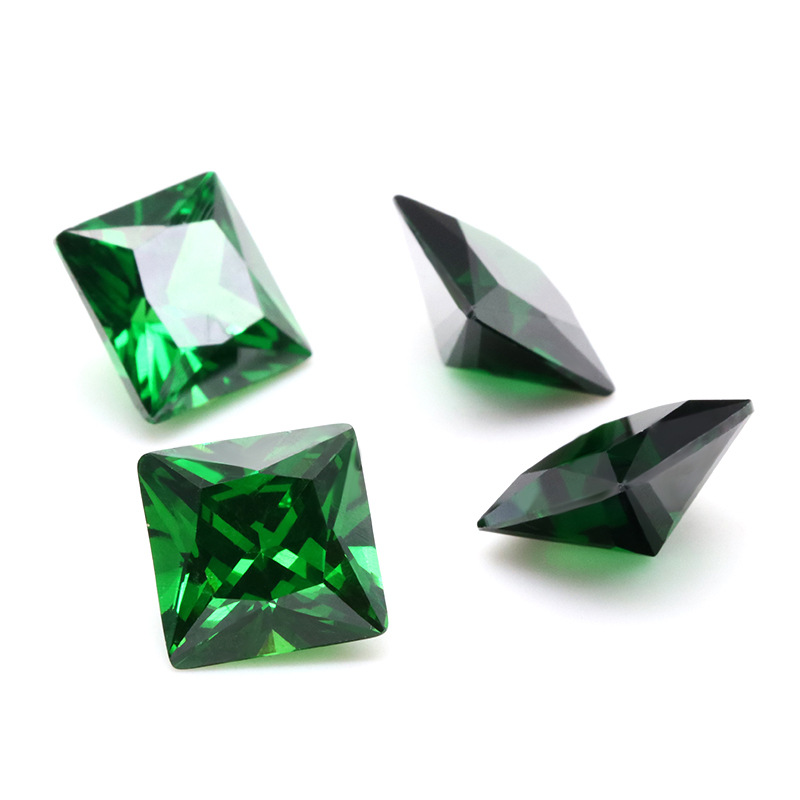 Commercio all'ingrosso di fabbrica 3EX Green VVS Princess Cubic Zirconia