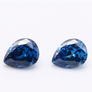 3EX D VVS Cubic Zirconia Blu Scuro Taglio Pera