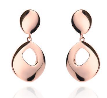 Orecchini da donna in argento sterling 925 placcato oro con ciondolo metallico