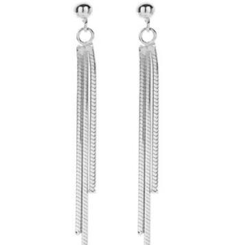 Orecchini alla moda da donna in argento sterling 925 con nappa semplice