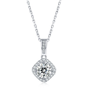 Collana Moissanite Super Lucida Pendente Stelle Argento 925 Placcato Oro 18K 